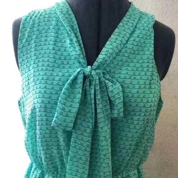 Forever 21 Light Teal? Mint? Sleeveless Front Tie Dress Women L - Picture 6 of 15